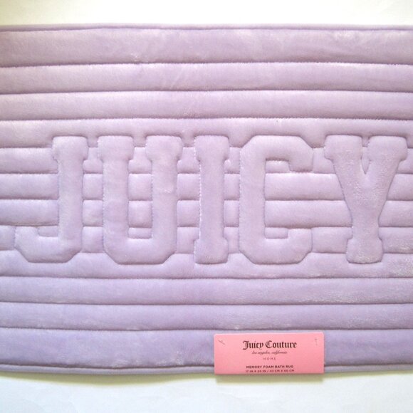 Juicy Couture Purple Lavender Bathroom Memory Foam Bath Rug Mat Shower Home - Picture 1 of 4